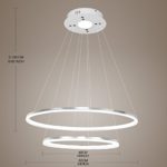 KJLARS Modern Pendelleuchte Hängelampe 2- LED-Ring Hängeleuchte Pendellampe Höhenverstellbar Pendellänge maximum 150 cm Deckenleuchte für Wohnzimmer Schlafzimmer Esszimmer