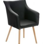 CLP Design Esszimmer-Stuhl MCCOY, Holz-Gestell, Sitzfläche gut gepolstert, Kunst-Leder Bezug Schwarz