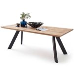 Esstisch Esszimmertisch Tisch Baloo 180 x 90 cm, Modernes Industrie-Design, Massivholz Holz Eiche massiv, Gestell Metall
