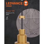 Osram Vintage Edition 1906, Pendulum, gold, E27- Fassung, Deckenleuchte, flexibles Zugseilsystem, IP20, Gehäuse aus Aluminium