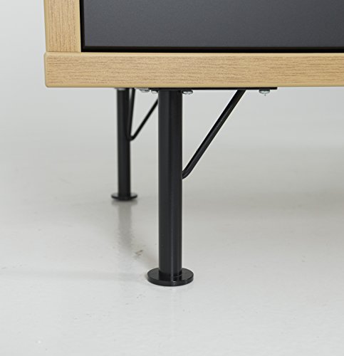 Tenzo Flow TV-Bank, Holz, schwarz / eiche, 164 x 44 x 60 cm