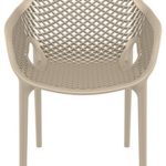 CLP Stapel-Stuhl AIR XL, Bistrostuhl stapelbar, max. Belastbarkeit: 130 kg, Gartenstuhl Kunststoff, Sitzhöhe 44 cm, tolle Wabenoptik schlamm