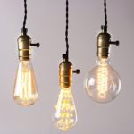 KINGSO Vintage Retro Hängeleuchte Edison Antike Pendelleuchte DIY Lampe mit Dimmbarem Schalter und Stecker, 3 E27 Fassungen, Textilkabel Imitation Bronze