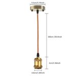 KINGSO E27 Lampenfassung Kupfer Vintage Retro Antike Edison Pendelleuchte Hängelampe Halter Lampe Zubehör mit 1 Meter Kabel Messing matt