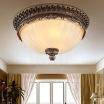 KJLARS Retro Rund Deckenlampe Wohnzimmer Deckenleuchte Küche Deckenbeleuchtung Schlafzimmer Vintage Leuchtmittel