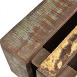 vidaXL Antik Teak Truhe Vintage Couchtisch Beistelltisch Rollpalette Retro Massivholz