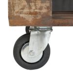 vidaXL Antik Teak Truhe Vintage Couchtisch Beistelltisch Rollpalette Retro Massivholz