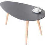 DuNord Design Couchtisch Beistelltisch STOCKHOLM graphit 75cm Retro Design Nierenform Tisch