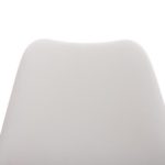 CLP Design Retro Stuhl PEGLEG SQUARE, Rückenlehne Kunststoff, Sitz gepolstert Kunstleder-Bezug, Sitzhöhe 46 cm Weiß, Holzgestell Farbe natura, Bein-Form eckig