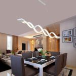 KJLARS LED Pendelleuchte esstisch Hängeleuchte Wohnzimmer Küche LED-Pendellampe Moderne Aluminium Hängelampe höhenverstellbar Pendellänge maximum 120cm (Warmweiß)