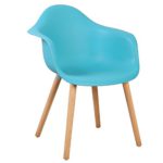 WOLTU® BH37bl-2 Esszimmerstühle 2er Set Esszimmerstuhl mit Lehne Design Stuhl Küchenstuhl Holz Blau