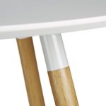 Relaxdays Runder Esstisch ARVID, Holz, HxD: 74 x 90 cm, Beine natur, Gummi Untersetzer, weiß