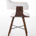 CLP Besucherstuhl BARRIE V2, walnuss, Retro-Stuhl mit Armlehne, Sitzfläche gut gepolstert, Holzgestell Weiß