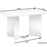 Cavadore Tisch Angle / Moderner Esstisch in weißer Optik mit Melamin-Tischplatte / Resistent gegen Schmutz / 140 x 75 x 75 cm (L x B x H)