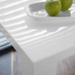 Ess-Tisch weiß Hochglanz aus MDF 120x80cm recht-eckig | Luca | Moderner Küchen-Tisch aus MDF-Holz weiss 120cm x 80cm | Vierfußtisch Hochglanz weiß lackiert | Designer Esszimmertisch mit strahlender weißer Farbe