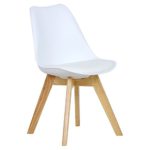 WOLTU BH29ws-1 1 x Esszimmerstuhl 1 Stück Esszimmerstuhl Design Stuhl Küchenstuhl Holz Neu Design Weiß