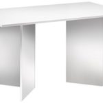 Cavadore Tisch Angle / Moderner Esstisch in weißer Optik mit Melamin-Tischplatte / Resistent gegen Schmutz / 140 x 75 x 75 cm (L x B x H)
