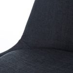 CLP Design Stuhl PEGLEG mit Stoff-Bezug, Retro Design, Esszimmer-Stuhl gepolstert, Sitzhöhe 46 cm Schwarz, Holzgestell schwarz