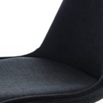 CLP Design Retrostuhl BORNEO mit Stoffbezug und hochwertiger Polsterung | Lehnstuhl mit Holzgestell | In verschiedenen Farben erhältlich Schwarz, Gestellfarbe: Weiß
