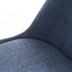 CLP Design Stuhl PEGLEG mit Stoff-Bezug, Retro Design, Esszimmer-Stuhl gepolstert, Sitzhöhe 46 cm Blau, Holzgestell natura