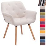 CLP Esszimmerstuhl CASSIDY mit Stoffbezug und sesselförmigem gepolstertem Sitz | Retro-Stuhl mit Armlehne und einer Sitzhöhe von 45 cm | Bis zu 150 kg belastbarer Polsterstuhl Beige, Gestellfarbe: Natura (Eiche) CLP Esszimmerstuhl CASSIDY mit Stoffbezug und sesselförmigem gepolstertem Sitz | Retro-Stuhl mit Armlehne und einer Sitzhöhe von 45 cm | Bis zu 150 kg belastbarer Polsterstuhl Beige, Gestellfarbe: Natura (Eiche)