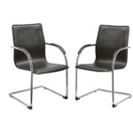 Duhome 0689 2x Konferenzstuhl Besucherstuhl Schwarz Freischwinger Beistellstuhl aus Kunstleder Duhome 0689 2x Konferenzstuhl Besucherstuhl Schwarz Freischwinger Beistellstuhl aus Kunstleder