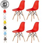 MCC Retro Design Stühle LIA im 4er Set, Eiffelturm inspirierter Style für Küche, Büro, Lounge, Konferenzzimmer etc., 6 Farben, KULT (rot)