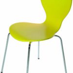 Tenzo 680-002 FLOWER 4-er Set Designer Stühle, Schichtholz lackiert, matt, Untergestell Metall, verchromt, 87 x 46 x 57 cm, gelb