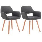 WOLTU® 2x Esszimmerstühle Essgruppe Wohnzimmerstühle Küchenstühle Stuhlgruppe mit Arm- und Rückenlehne, Sitzfläche aus Leinen, Holz Dunkelgrau BH76dgr-2 WOLTU® 2x Esszimmerstühle Essgruppe Wohnzimmerstühle Küchenstühle Stuhlgruppe mit Arm- und Rückenlehne, Sitzfläche aus Leinen, Holz Dunkelgrau BH76dgr-2