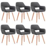 WOLTU® 6x Esszimmerstühle Wohnzimmerstühle Küchenstühle Design Stuhl mit Rückenlehne und Armlehne, Stoffbezug Massivholz, Stuhlgruppe, Dunkelgrau, BH76dgr-6 WOLTU® 6x Esszimmerstühle Wohnzimmerstühle Küchenstühle Design Stuhl mit Rückenlehne und Armlehne, Stoffbezug Massivholz, Stuhlgruppe, Dunkelgrau, BH76dgr-6