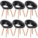 WOLTU® 6x Esszimmerstühle Wohnzimmerstühle Polsterstühle Küchenstühle Design Stuhl mit Rückenlehne und Armlehne, Kunstleder Massivholz, Stuhlgruppe, Schwarz, BH71sz-6 WOLTU® 6x Esszimmerstühle Wohnzimmerstühle Polsterstühle Küchenstühle Design Stuhl mit Rückenlehne und Armlehne, Kunstleder Massivholz, Stuhlgruppe, Schwarz, BH71sz-6