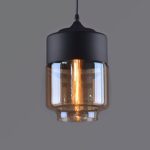 Weare Home Retro-Zylinder Durchsichtiger Glas-Lampenschirm Pendelleuchten