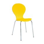 Design Klassiker Stuhl FORM gelb Stapelstuhl Stühle Holz Küchenstuhl Retro aus Buchenholz