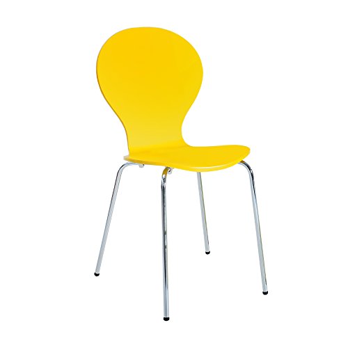 Design Klassiker Stuhl FORM gelb Stapelstuhl Stühle Holz Küchenstuhl Retro aus Buchenholz