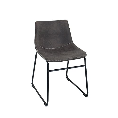 Design Stuhl DJANGO Microfaser Bezug vintage grau mit Eisengestell Esszimmerstuhl Küchenstuhl