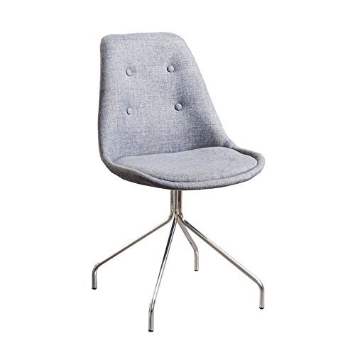 Zeitloser Design Stuhl SPIDER in grau mit verchromtem sternförmigem Gestell
