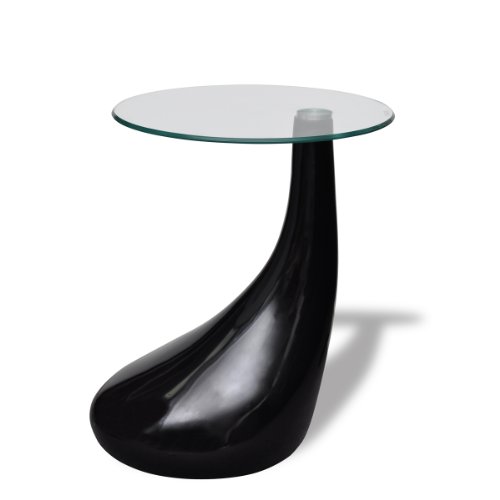 vidaXL Design Couchtisch LOUNGE TEAR schwarz Beistelltisch Glas Tisch Glastisch