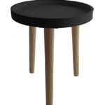 Deko Holz Tisch 36x30 cm - schwarz - kleiner Beistelltisch Couchtisch Sofatisch