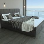 SAM Boxspringbett 180x200 cm Zenga, Kunstleder Grau, Nosag-Box, H3 Bonellfederkernmatratze, 4 cm Topper