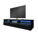 Fernsehschrank TV-Lowboard Fernsehtisch LED schwarzer Glanz GALIO