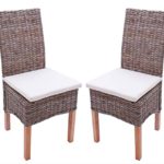 Mendler 2x Esszimmerstuhl Korbstuhl Stuhl M44, Kubu-Rattan ~ mit Sitzkissen