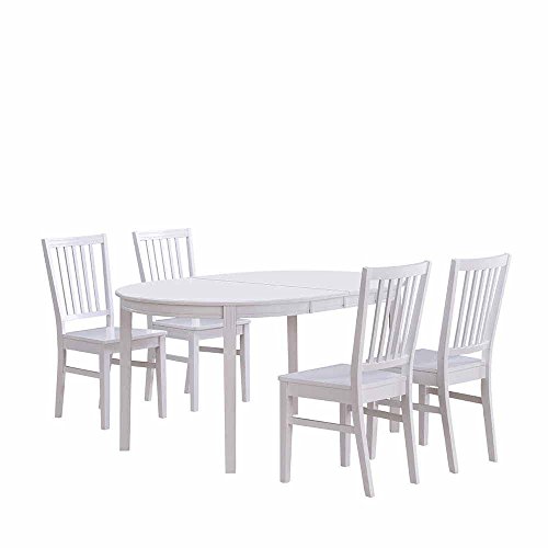 Pharao24 Essgruppe in Weiß mit ovalem Tisch