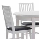 Pharao24 Skandinavische Essgruppe in Weiß Grau mit ausziehbarem Tisch Ohne Verlängerbar um je