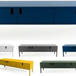 Tenzo 8571-023 UNO Designer Lowboard 2 Türen, 1 Schublade, Petrol Blau lackiert, MDF + Spanplatten, matt Soft-Close Funktion, 50 x 171 x 46 cm (HxBxT)
