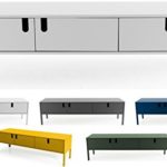 Tenzo UNO 8571-001 Designer Lowboard 2 Türen, 1 Schublade Lackiert, MDF + Spanplatten, matt Soft-Close Funktion, Weiss, 50 x 171 x 46 cm (HxBxT)