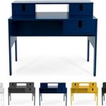 Tenzo UNO 8573-023 Designer Sekretär 3 Schubladen Lackiert, MDF + Spanplatten, matt Soft-Close Funktion, Petrol Blau, 92 x 105 x 50 cm (HxBxT)