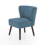 myHomery Venlo Lounge Sessel gepolstert - Polsterstuhl für Esszimmer & Wohnzimmer - Vintagesessel ohne Armlehnen - Eleganter Retro Stuhl aus Stoff - Blau