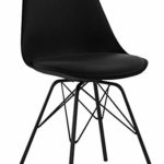 Nimara 2er Set Comfort Stuhl in skandinavischem Design | Esszimmerstühle und Küchenstühle | Stühle in Schwarz, Weiß, Grau und Mehreren Farben | Sitzkissen Stuhl | Retro Stuhl (Schwarz)
