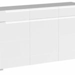 Stella Trading Tiger Sideboard, Holzdekor, Weiß, ca. 150 x 87 x 42 cm