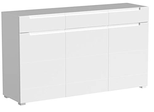 Stella Trading Tiger Sideboard, Holzdekor, Weiß, ca. 150 x 87 x 42 cm